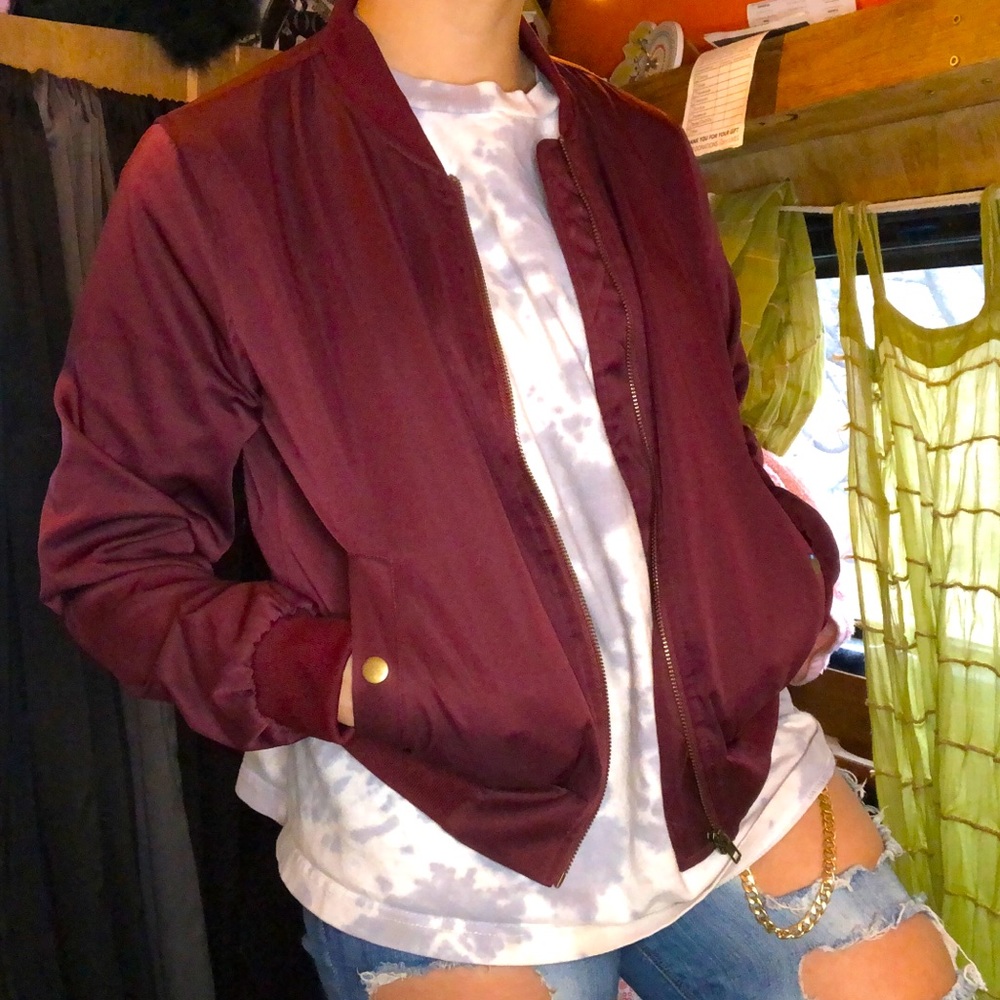 Maroon Bomber Jacket